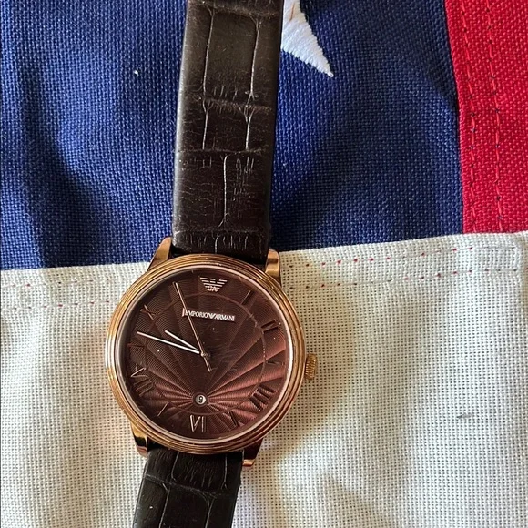 Emporio Armani Rose Gold and Dark Brown Timepiece - Picture 3 of 17